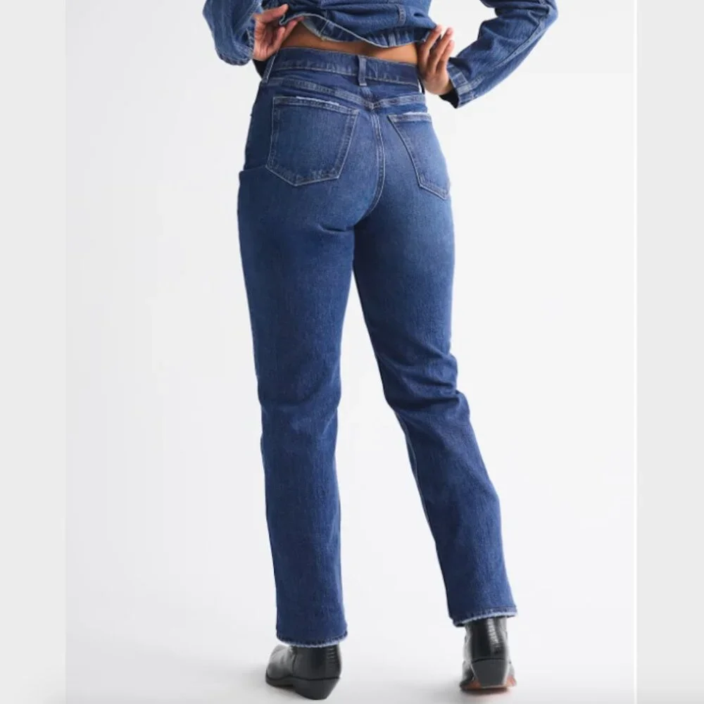 Abercrombie & Fitch Petite '90s Straight Ultra High Rise Curve Love - Size 27P - Picture 2 of 6
